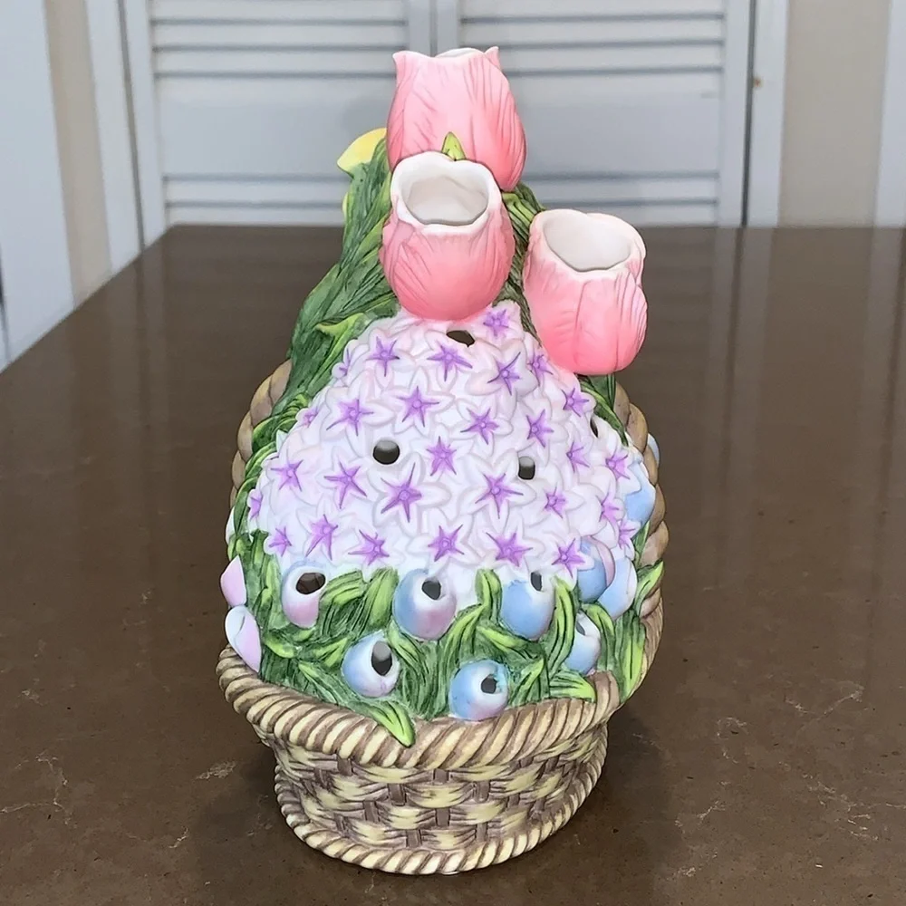 NiB PartyLite Floral Bouquet Tealight Candle Holder P7747 - Picture 5 of 8